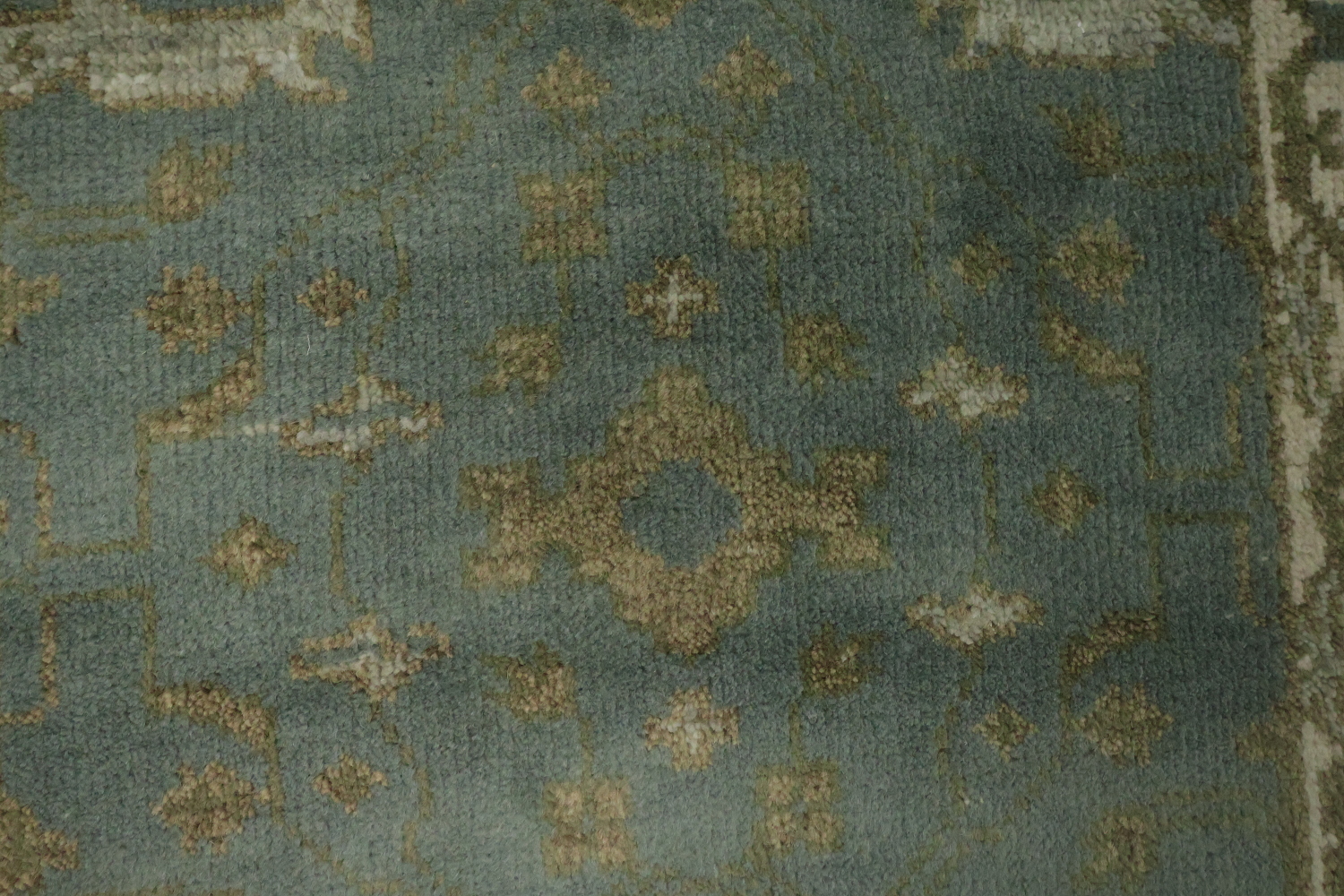 Gray Blue Oushak Oriental Runner Rug 3x19