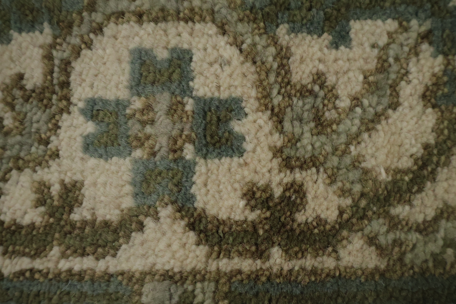 Gray Blue Oushak Oriental Runner Rug 3x19