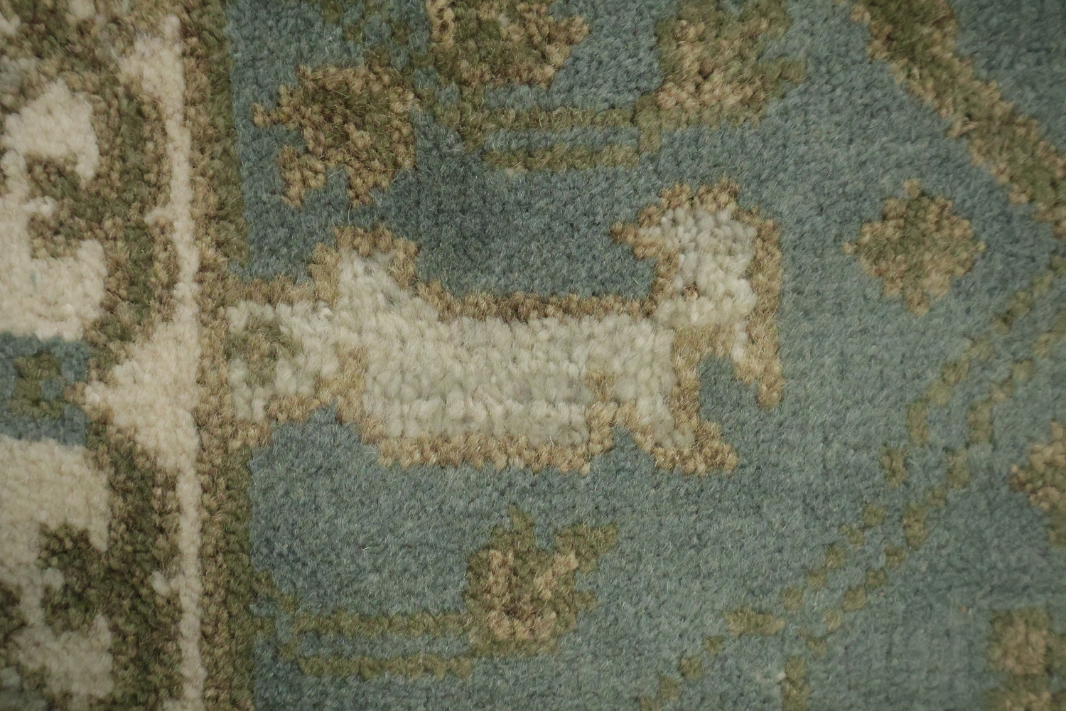 Gray Blue Oushak Oriental Runner Rug 3x19