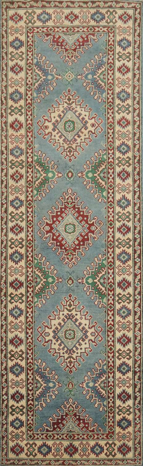 Blue Kazak South Western Runner Rug 3x9