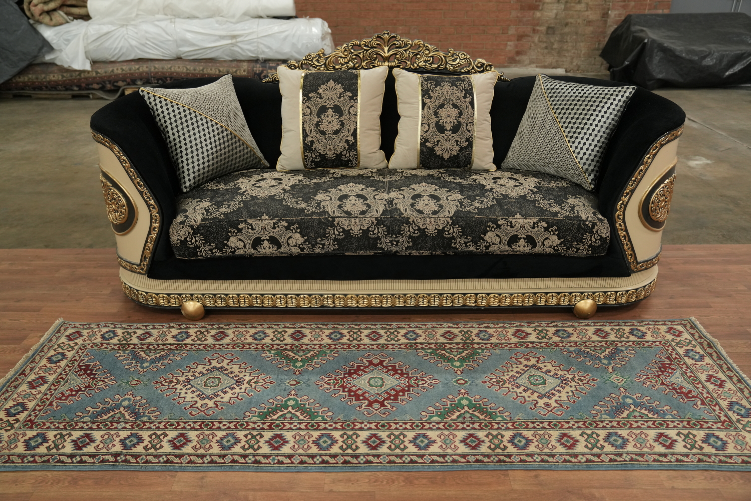 Blue Kazak South Western Runner Rug 3x9