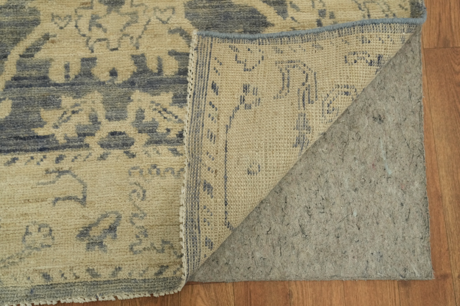 Blue Floral Oushak Vegetable Dye Area Rug 3x5