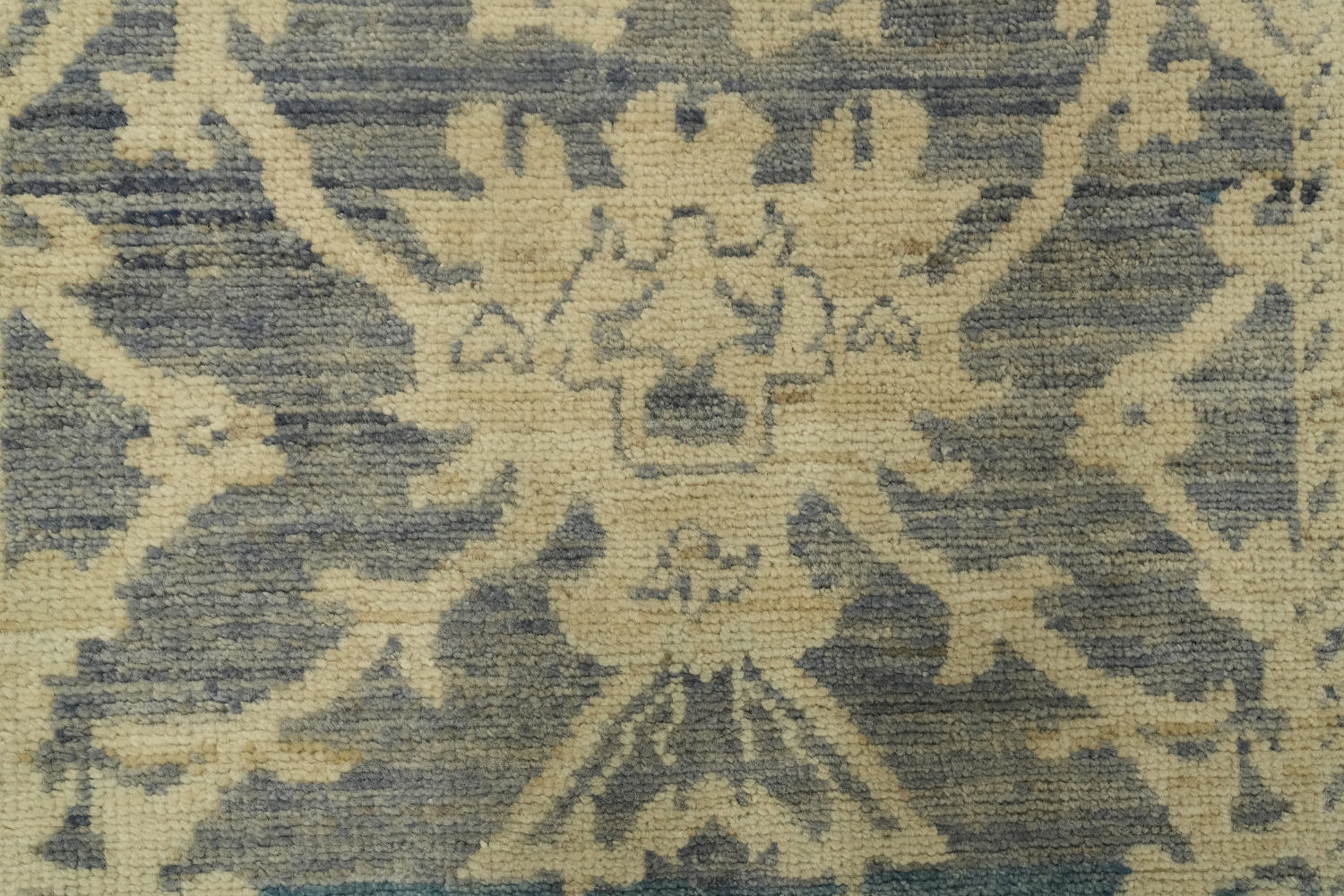 Blue Floral Oushak Vegetable Dye Area Rug 3x5
