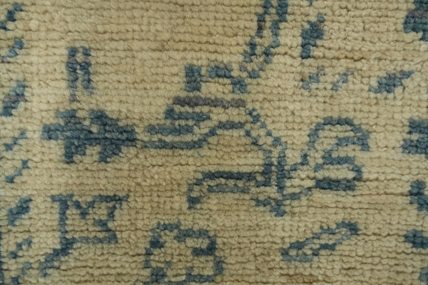 Blue Floral Oushak Vegetable Dye Area Rug 3x5