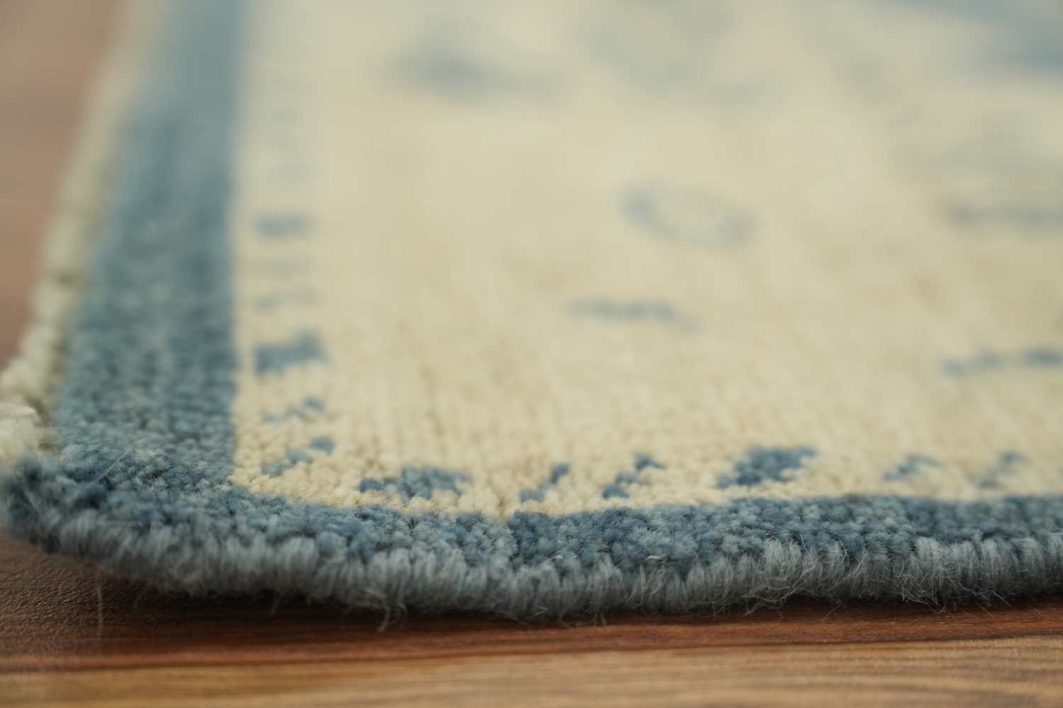 Blue Floral Oushak Vegetable Dye Area Rug 3x5