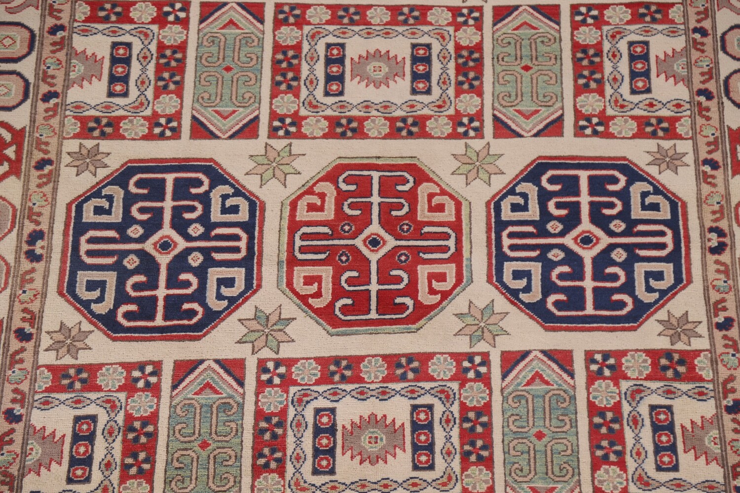 Geometric Kazak South Western Area Rug 7x10