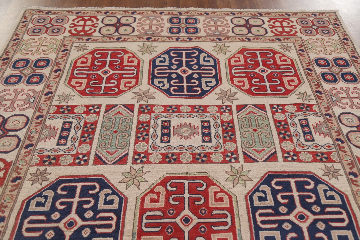 Geometric Kazak South Western Area Rug 7x10