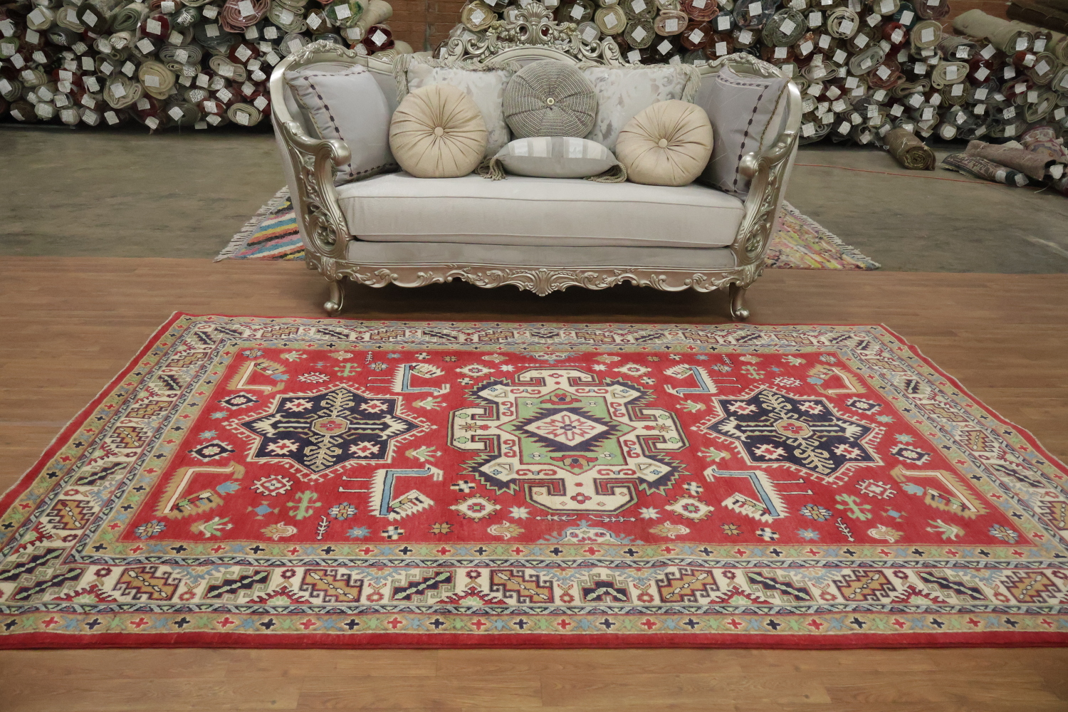 Geometric Kazak South Western Area Rug 6x10