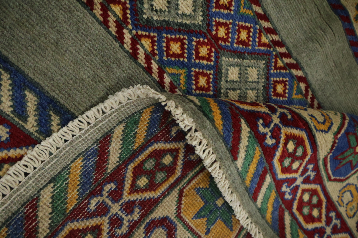Geometric Kazak Oriental Area Rug 7x10
