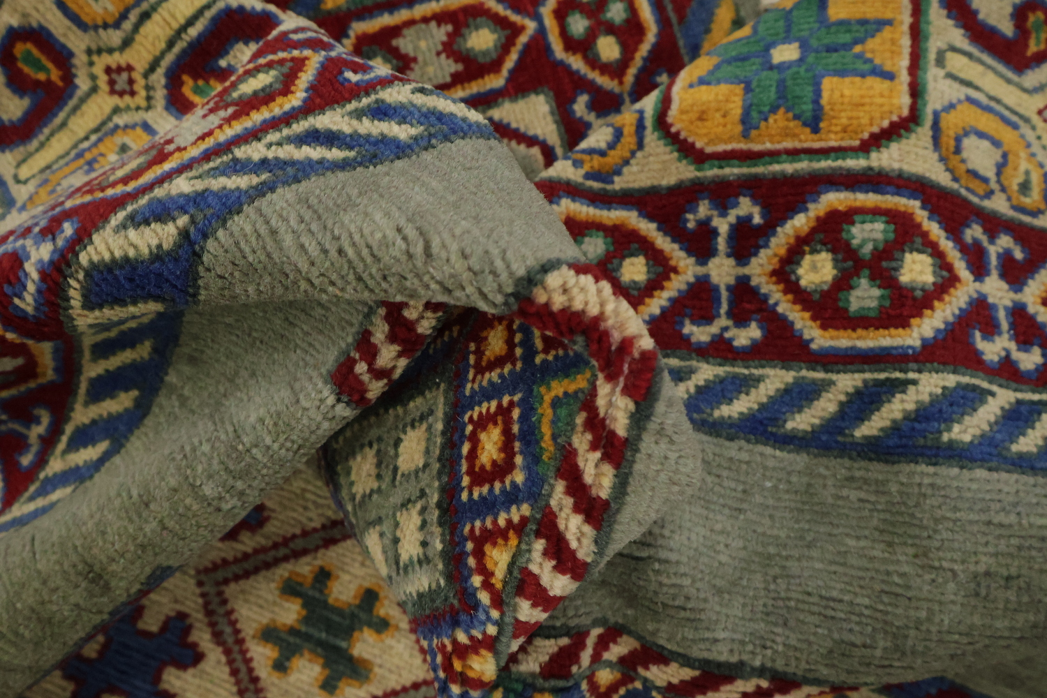 Geometric Kazak Oriental Area Rug 7x10