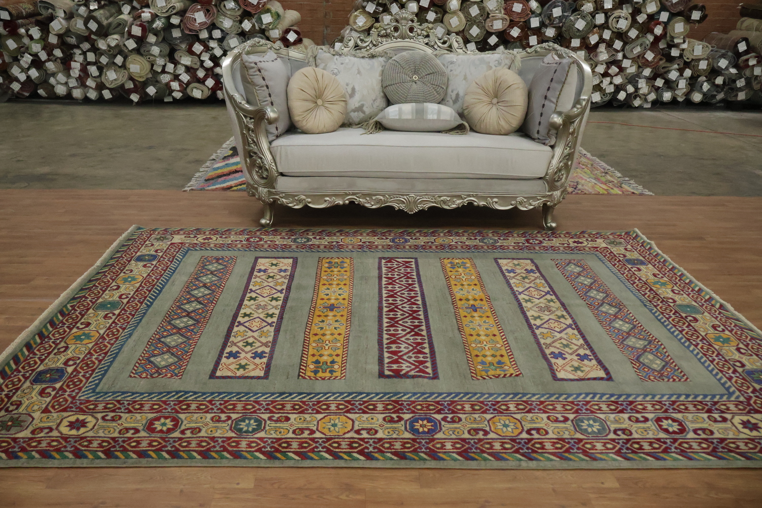 Geometric Kazak Oriental Area Rug 7x10