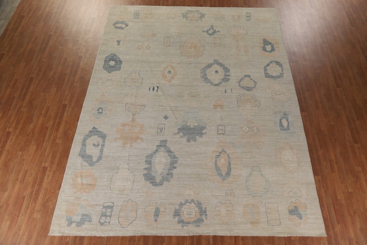 Vegetable Dye Oushak Large Turkish Rug 11x14