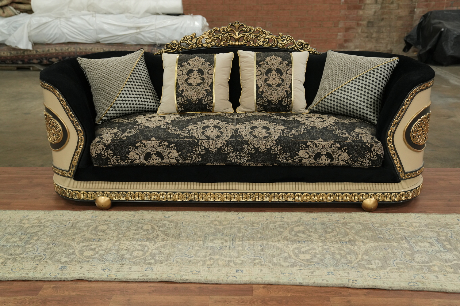 Brown Floral Oushak Vegetable Dye Runner Rug 2x12