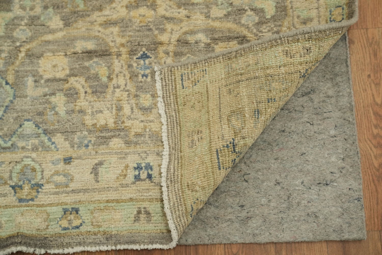 Brown Floral Oushak Vegetable Dye Runner Rug 2x12