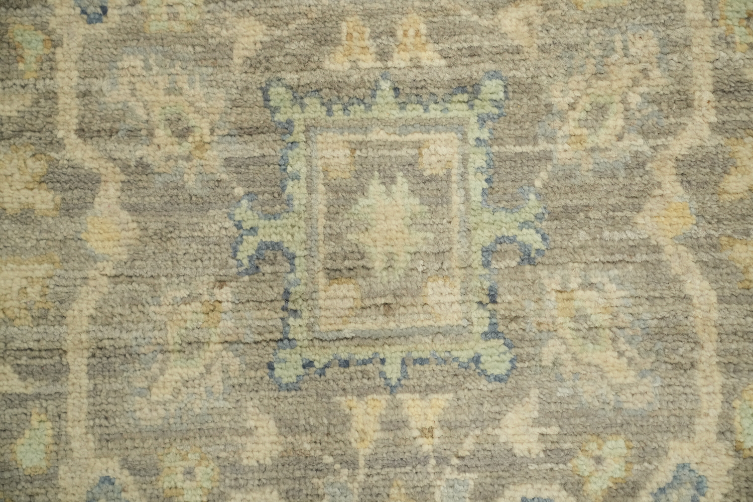 Brown Floral Oushak Vegetable Dye Runner Rug 2x12