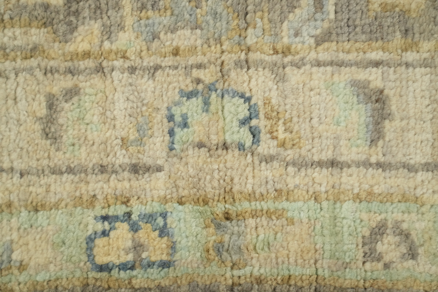 Brown Floral Oushak Vegetable Dye Runner Rug 2x12