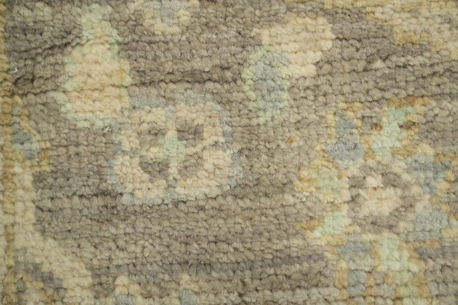 Brown Floral Oushak Vegetable Dye Runner Rug 2x12