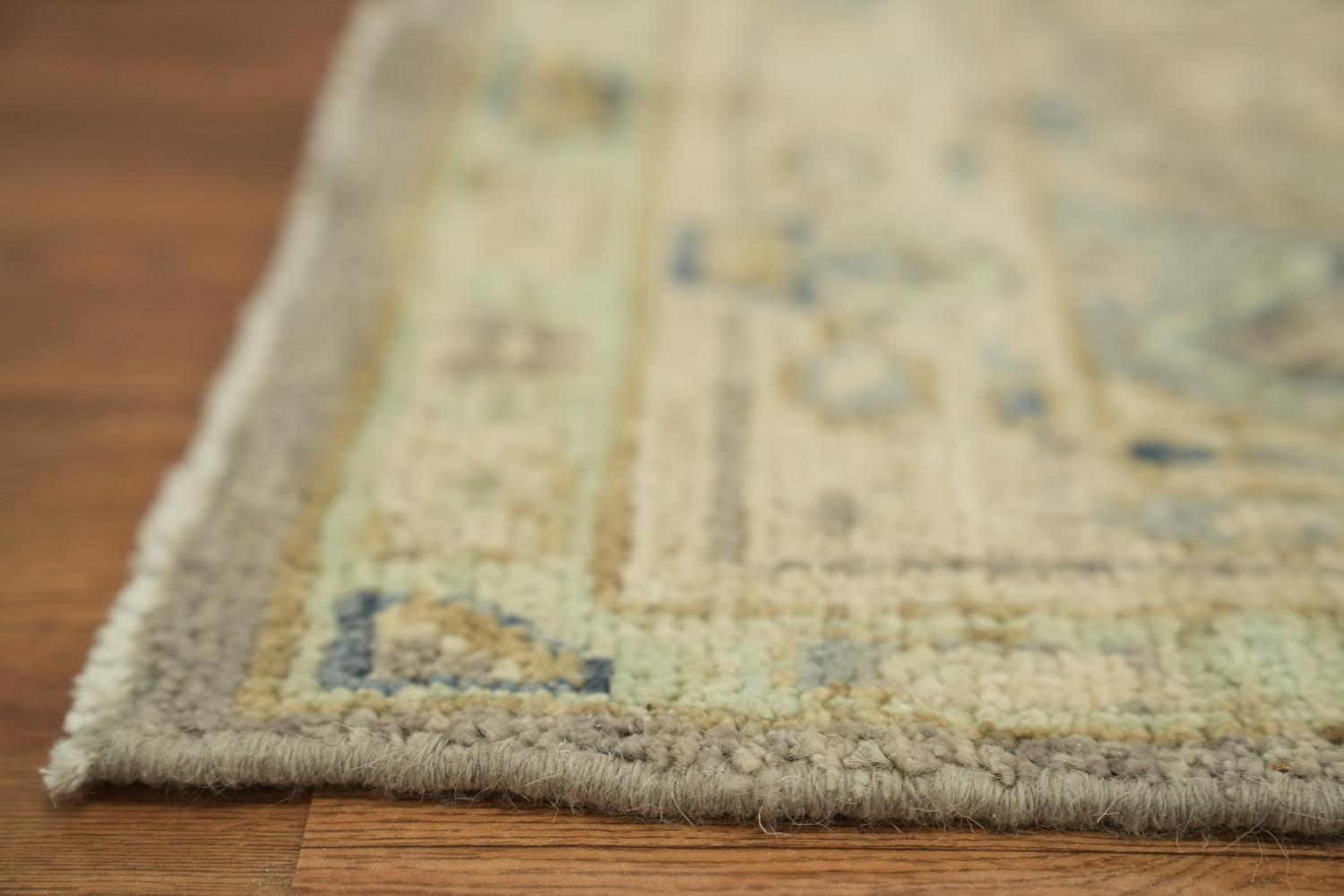 Brown Floral Oushak Vegetable Dye Runner Rug 2x12