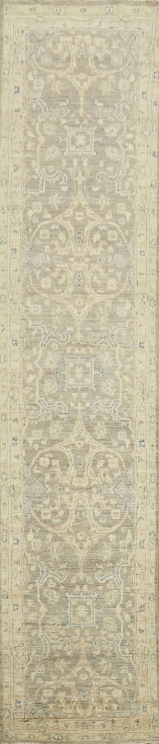 Vegetable Dye Oushak Turkish Runner Rug 3x12