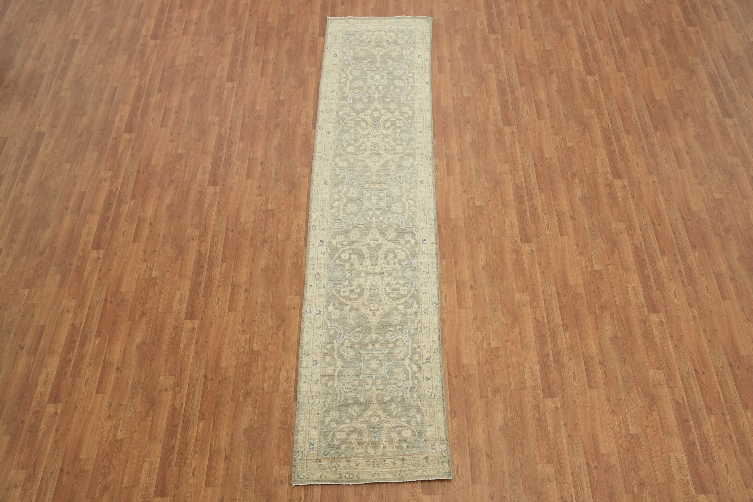Vegetable Dye Oushak Turkish Runner Rug 3x12