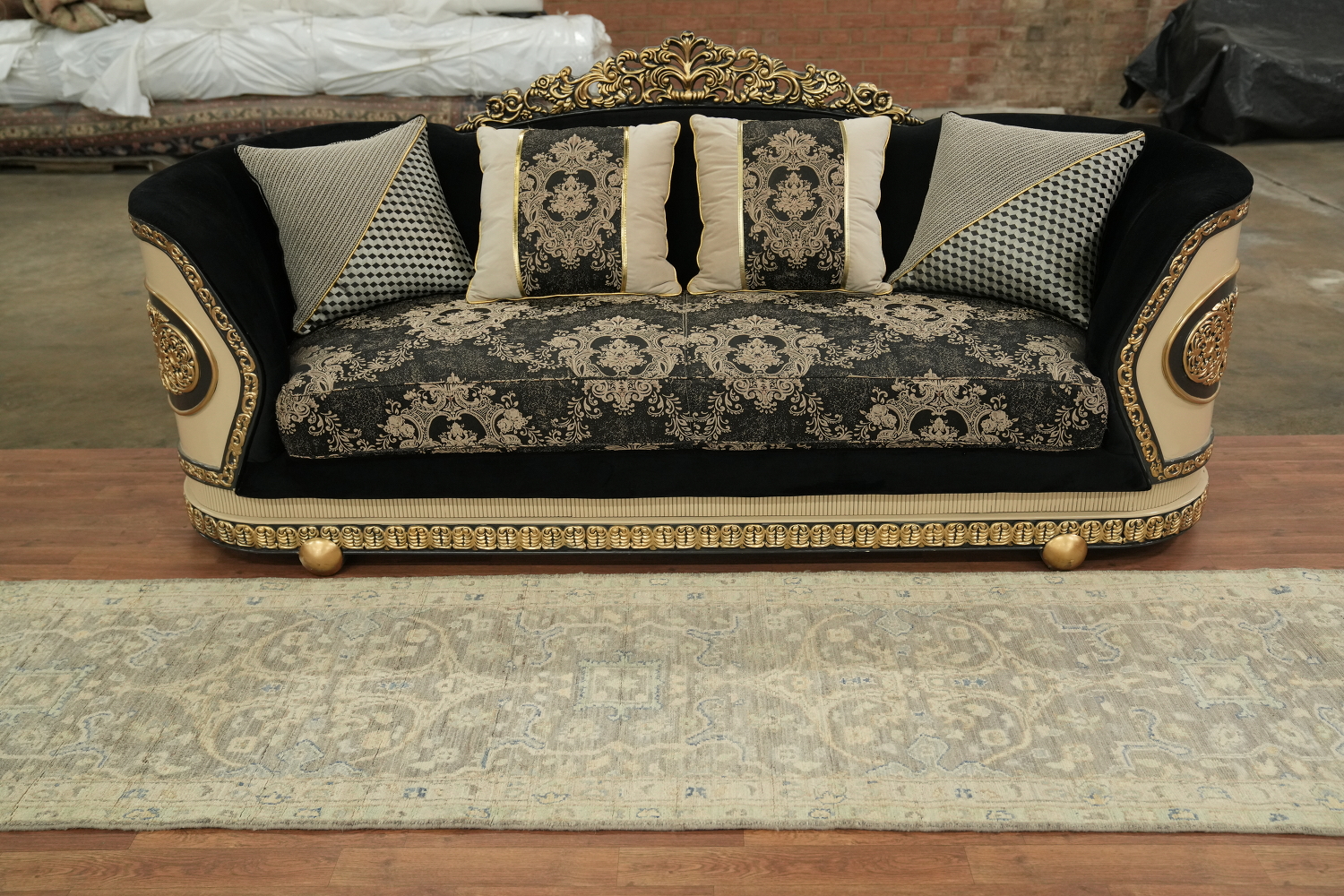 Vegetable Dye Oushak Turkish Runner Rug 3x12