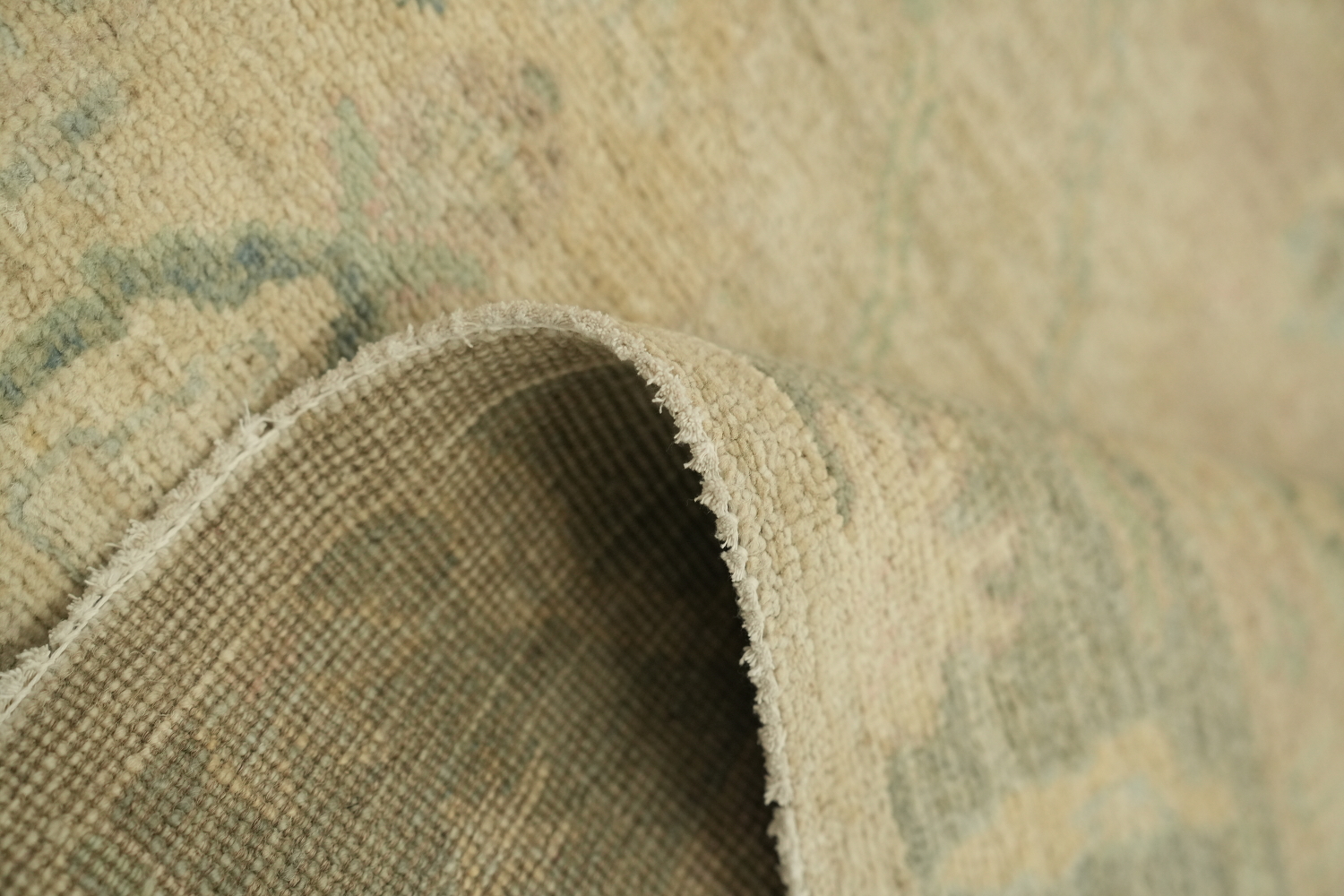 Oushak Turkish Rug in Soft Beige Tones in a Classic Vintage Rug Design 4x6 ft
