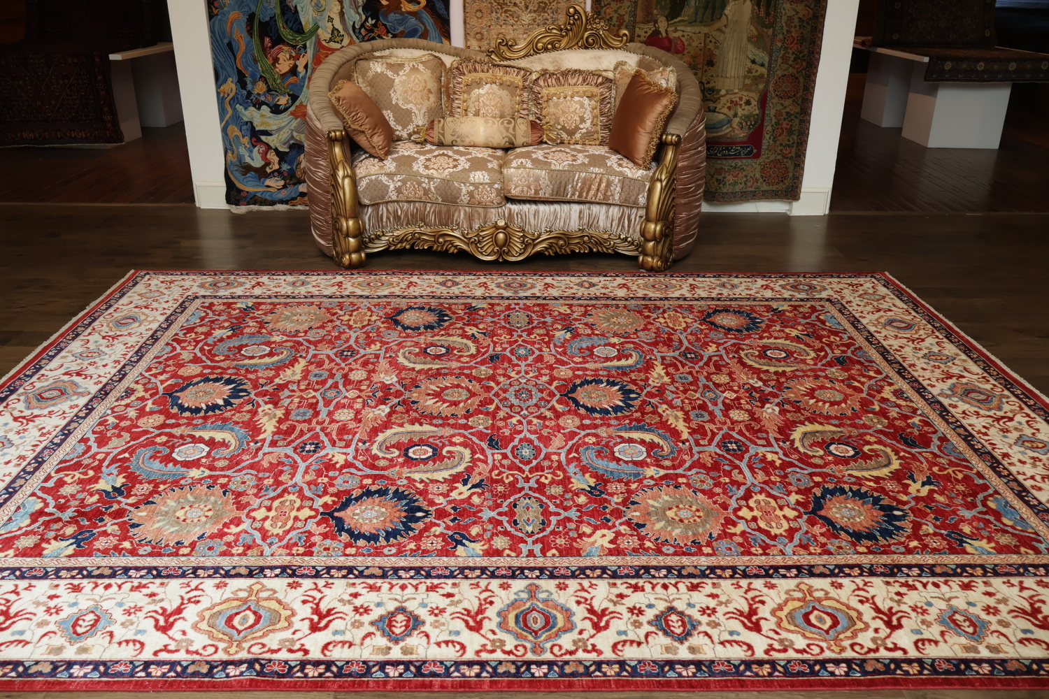 Vegetable Dye Sultanabad Ziegler Red Area Rug 9x12