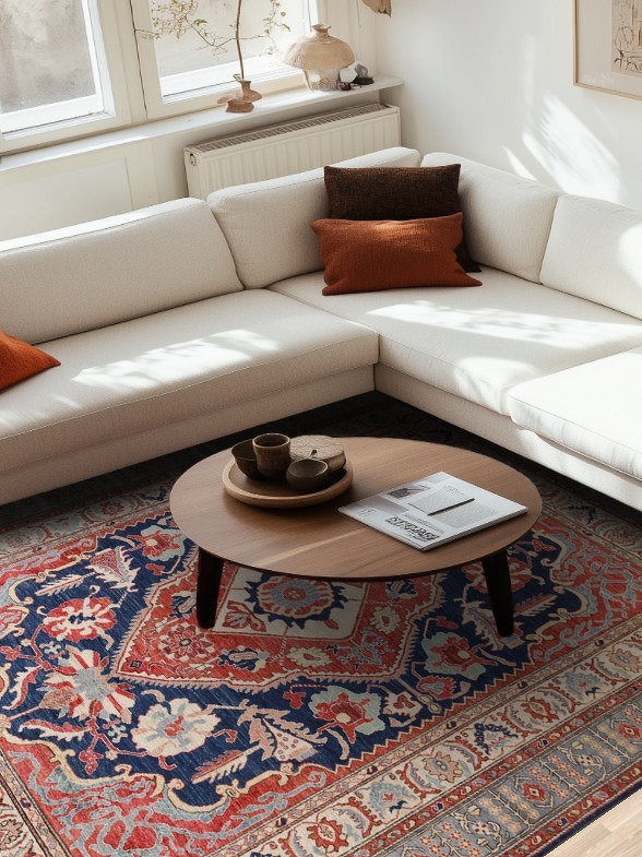 Vegetable Dye Sarouk Farahan Wool Area Rug 8x10