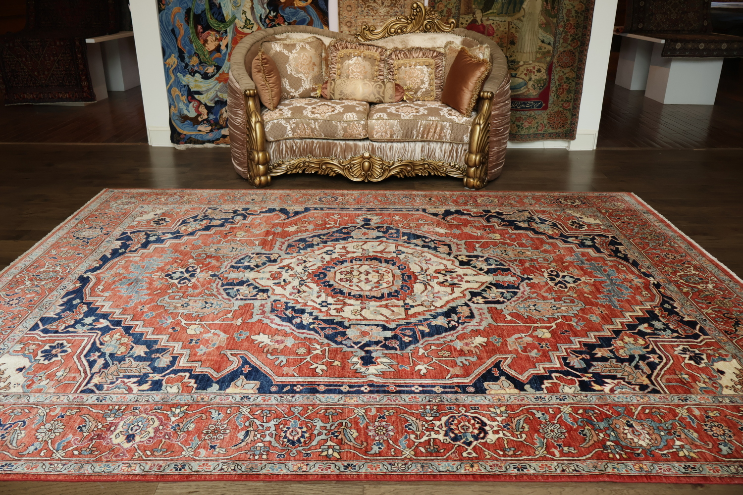 Vegetable Dye Heriz Serapi Area Rug 9x12