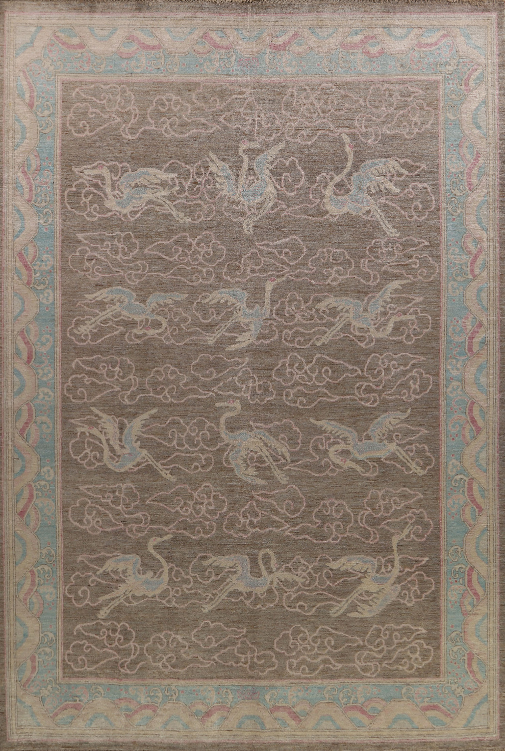 Animals Vegetable Dye Art Deco Chinese Area Rug 9x12