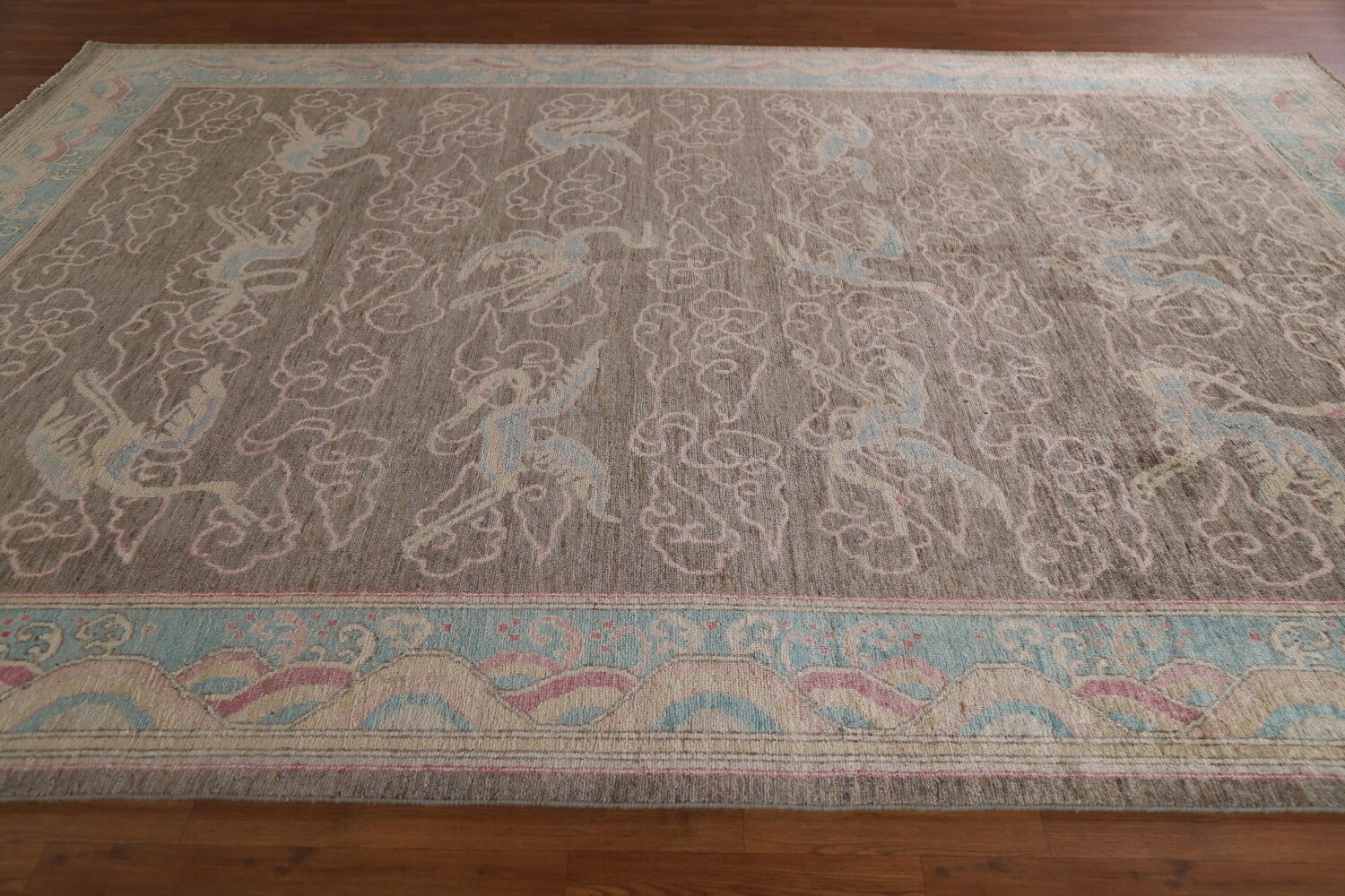 Animals Vegetable Dye Art Deco Chinese Area Rug 9x12