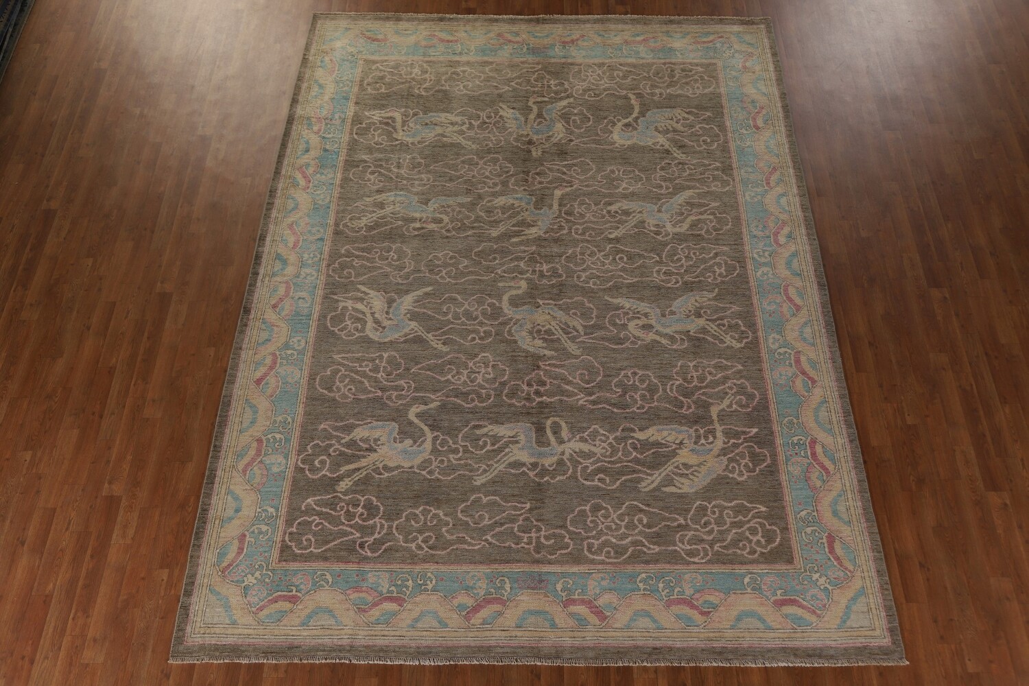 Animals Vegetable Dye Art Deco Chinese Area Rug 9x12