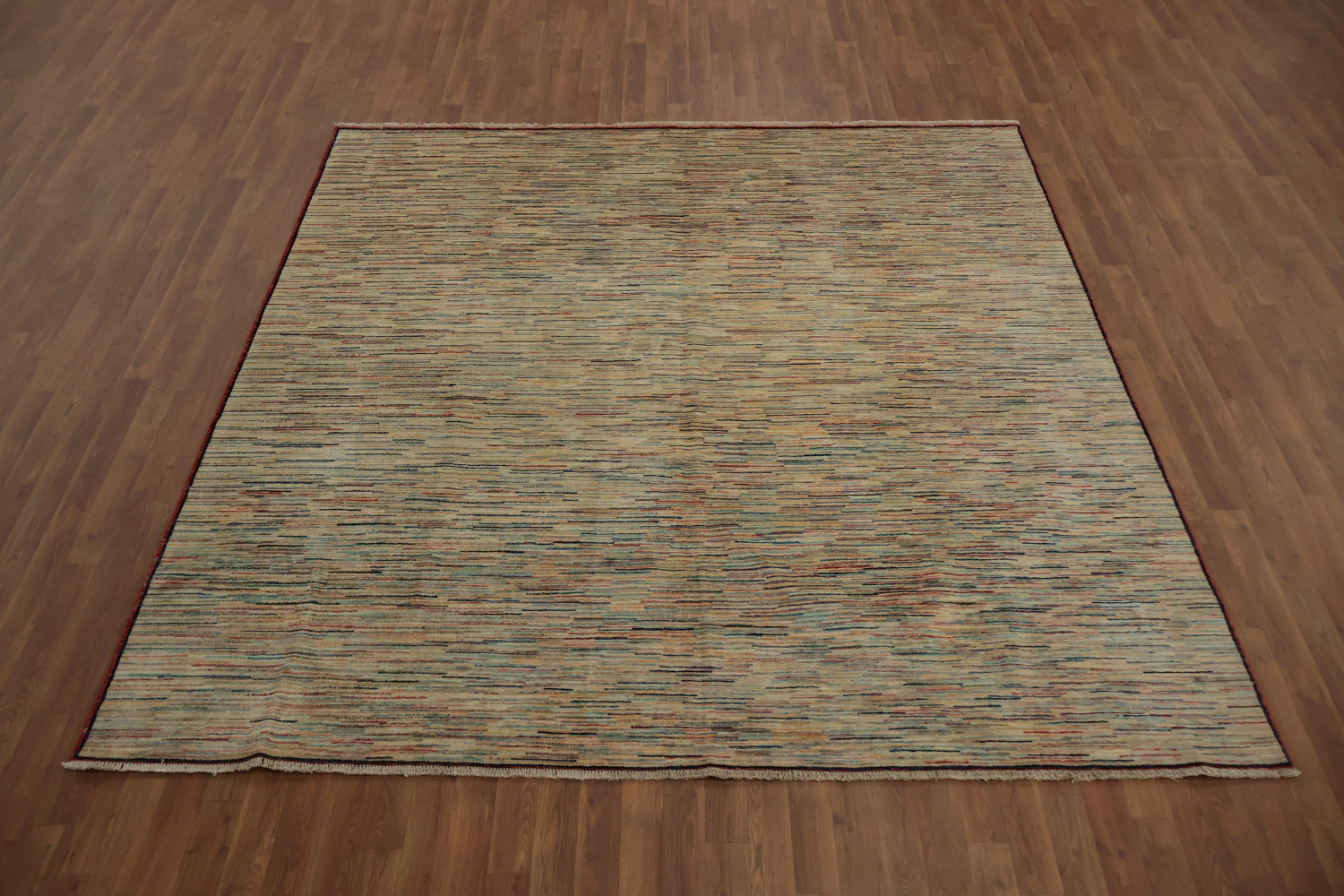Elegant Striped Gabbeh Area Rug 8x8 for Contemporary Living Spaces