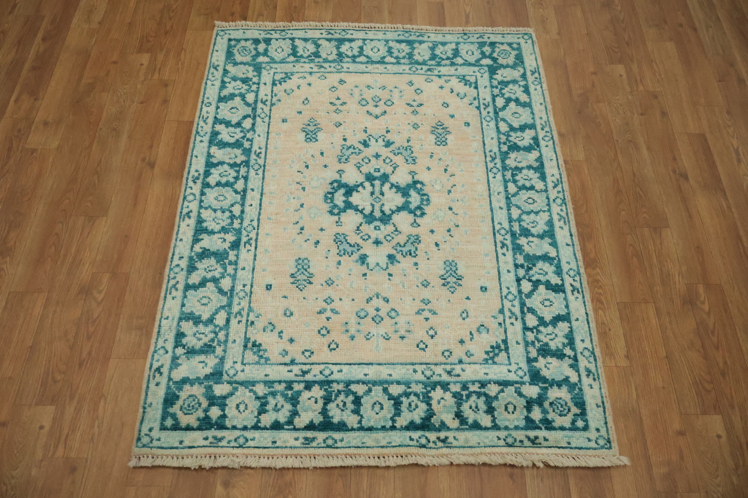 Vegetable Dye Oushak Turkish Foyer Rug 3x4
