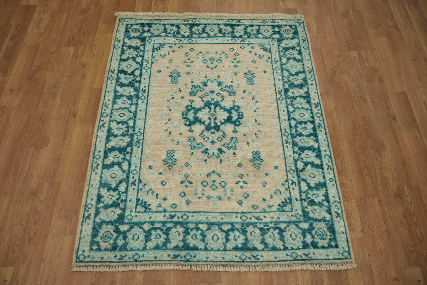 Vegetable Dye Oushak Turkish Foyer Rug 3x4