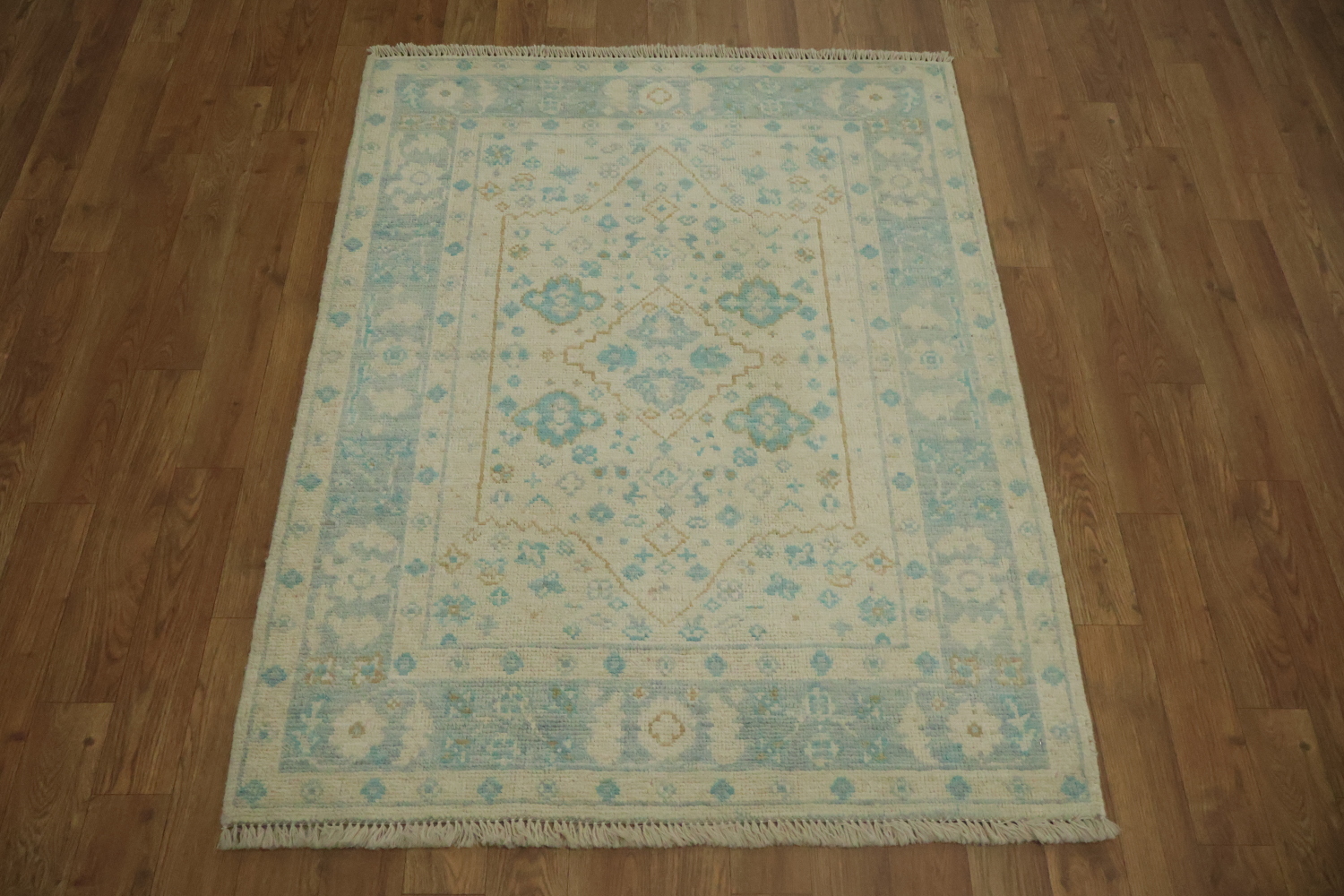 Vegetable Dye Oushak Turkish Accent Rug 3x4