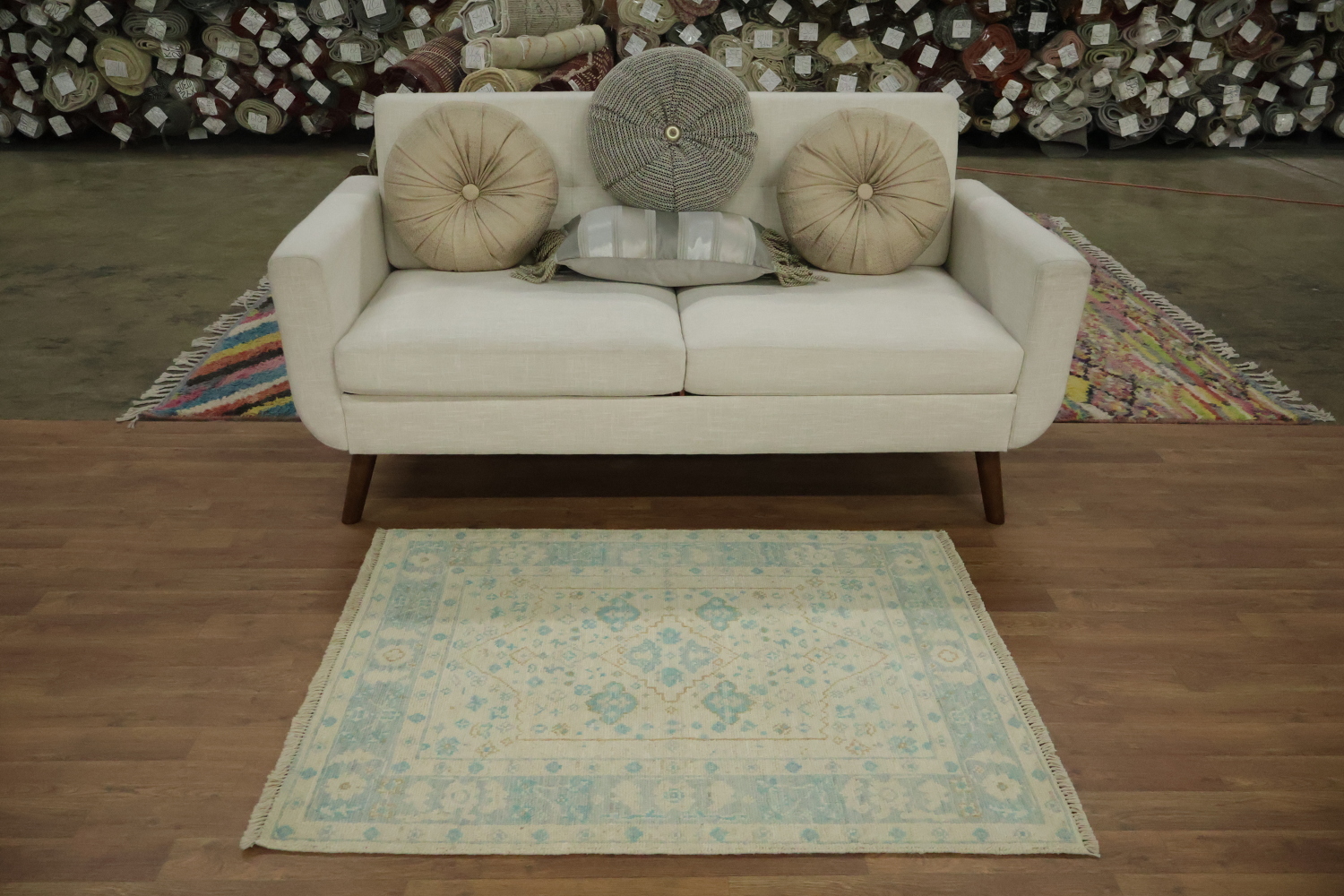 Vegetable Dye Oushak Turkish Accent Rug 3x4