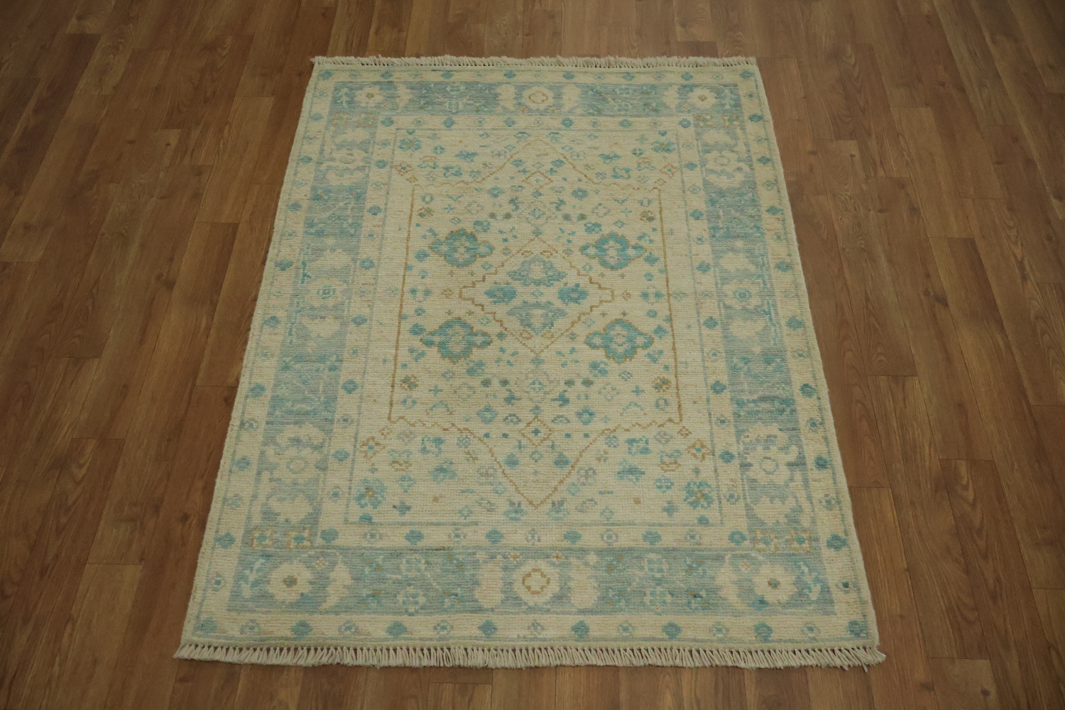 Vegetable Dye Oushak Turkish Accent Rug 3x4