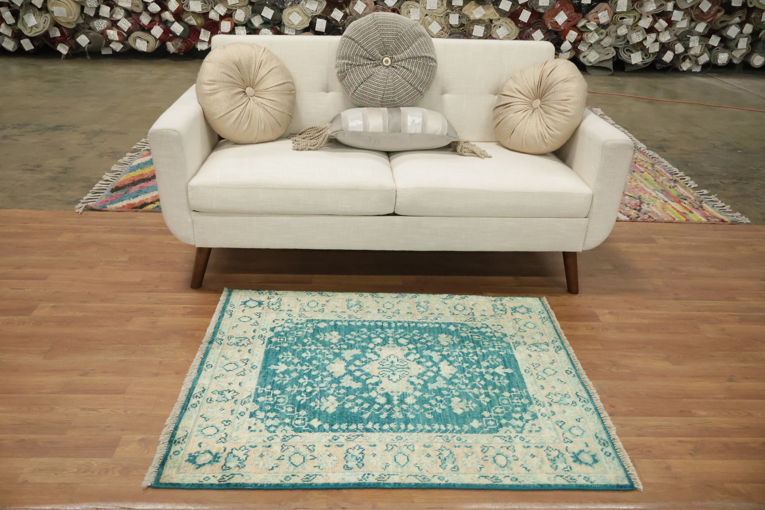 Vegetable Dye Oushak Turkish Accent Rug 3x4