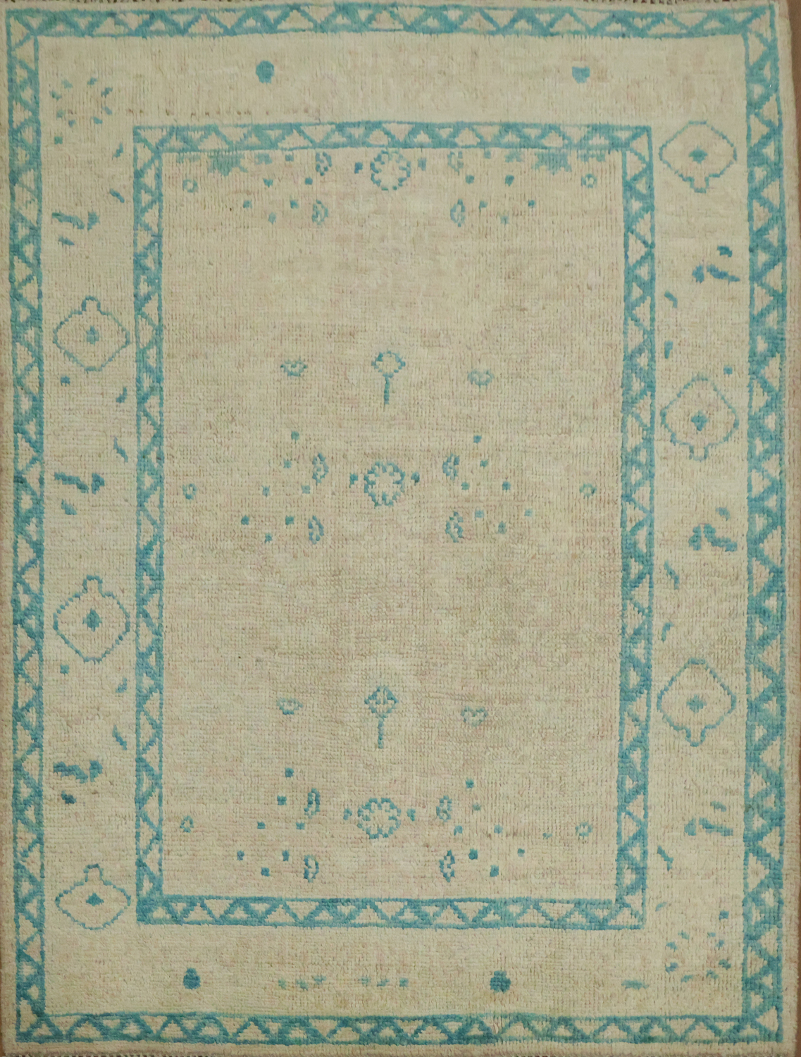 Muted Oushak Vegetable Dye Accent Rug 3x4
