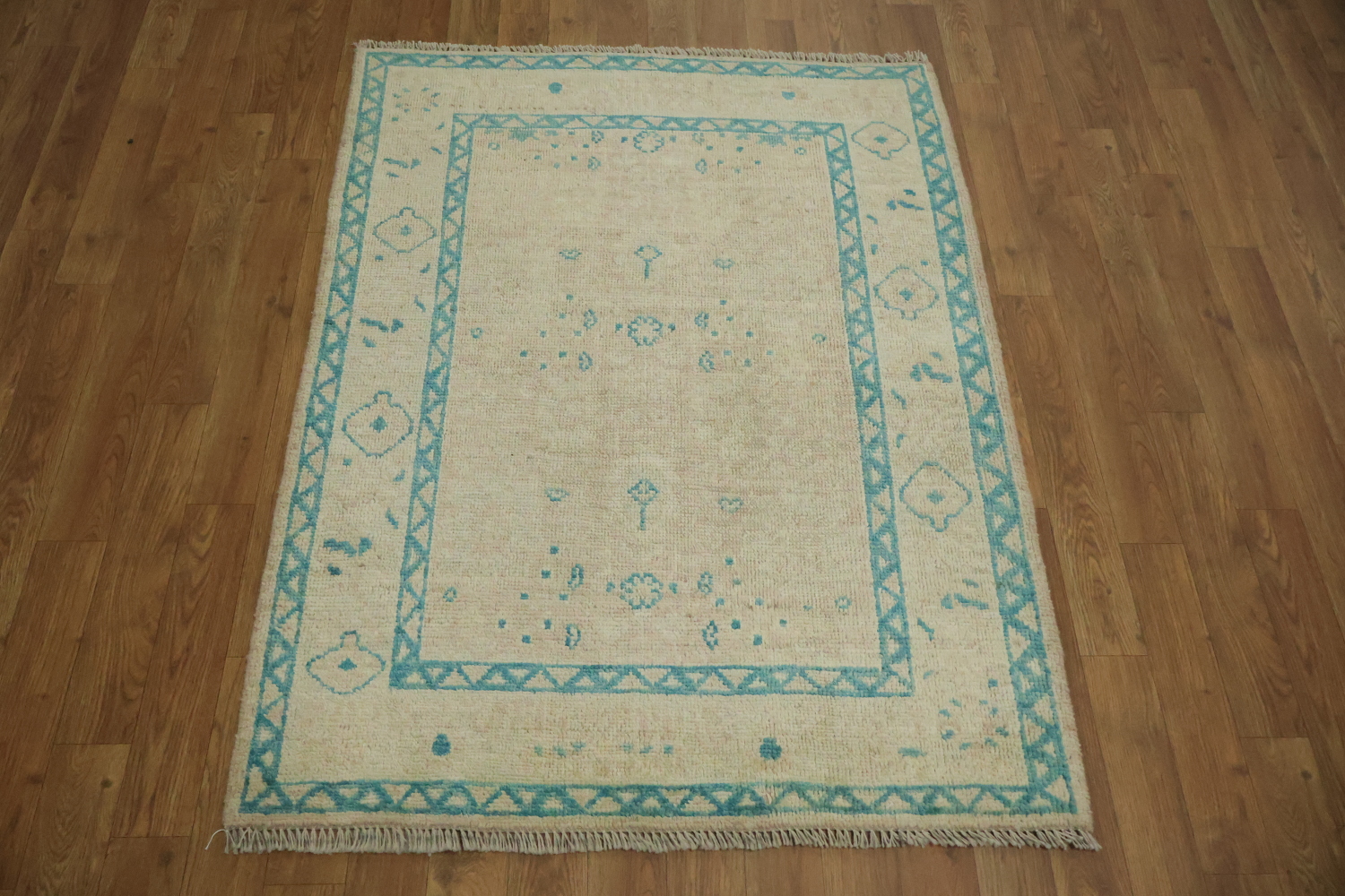 Muted Oushak Vegetable Dye Accent Rug 3x4