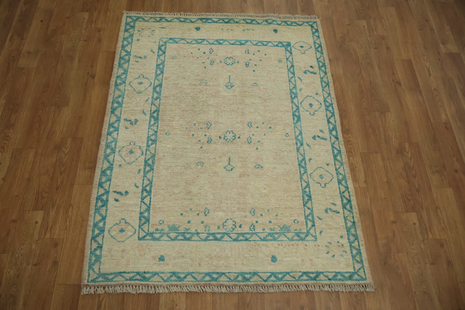 Muted Oushak Vegetable Dye Accent Rug 3x4
