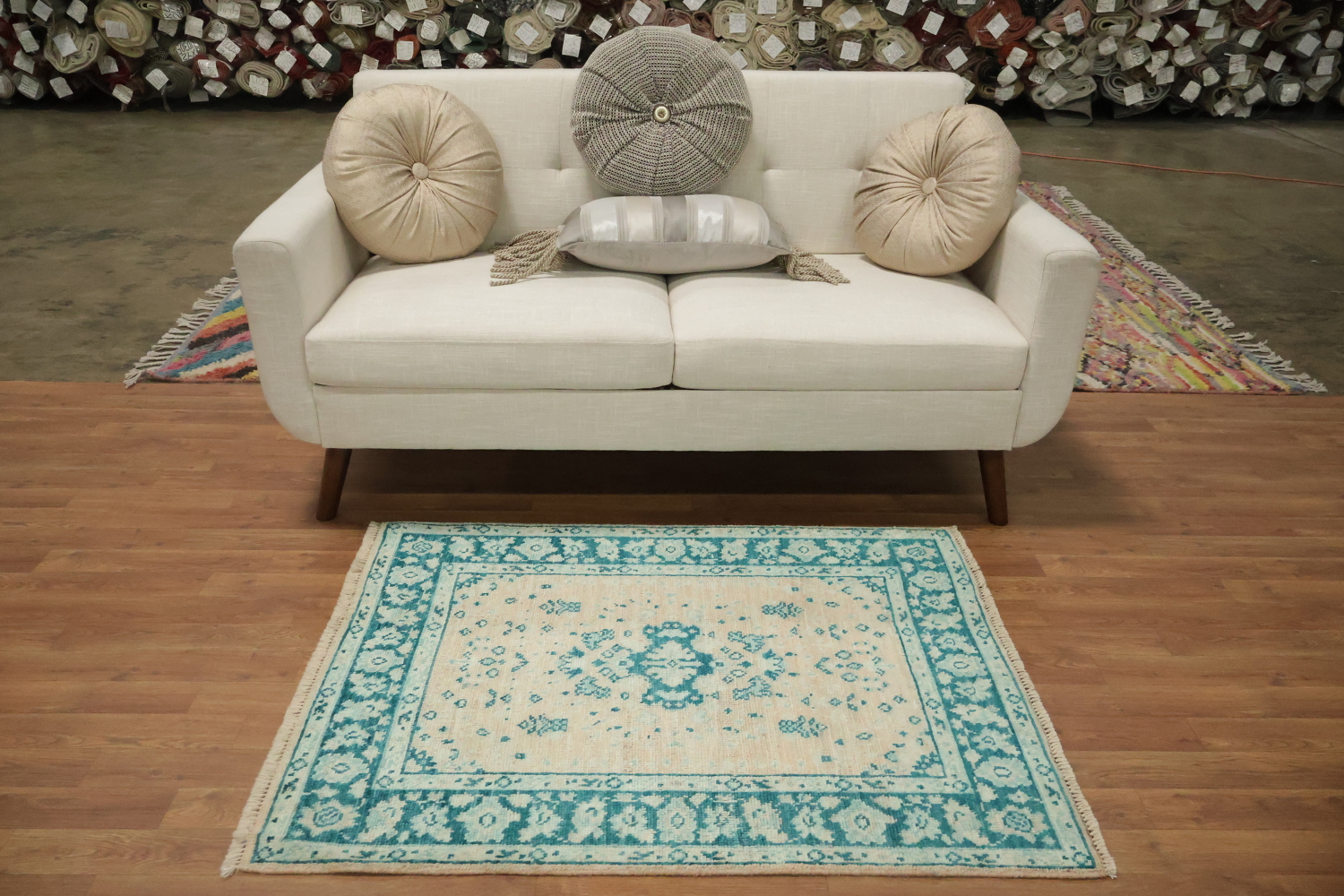 Vegetable Dye Oushak Turkish Accent Rug 3x4