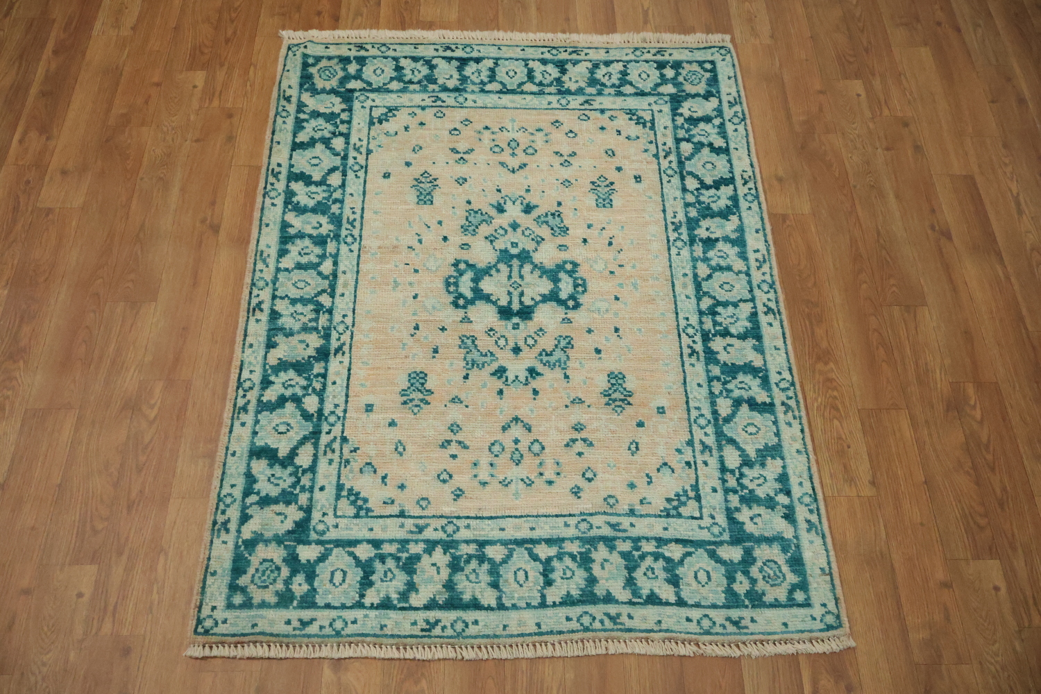 Vegetable Dye Oushak Turkish Accent Rug 3x4