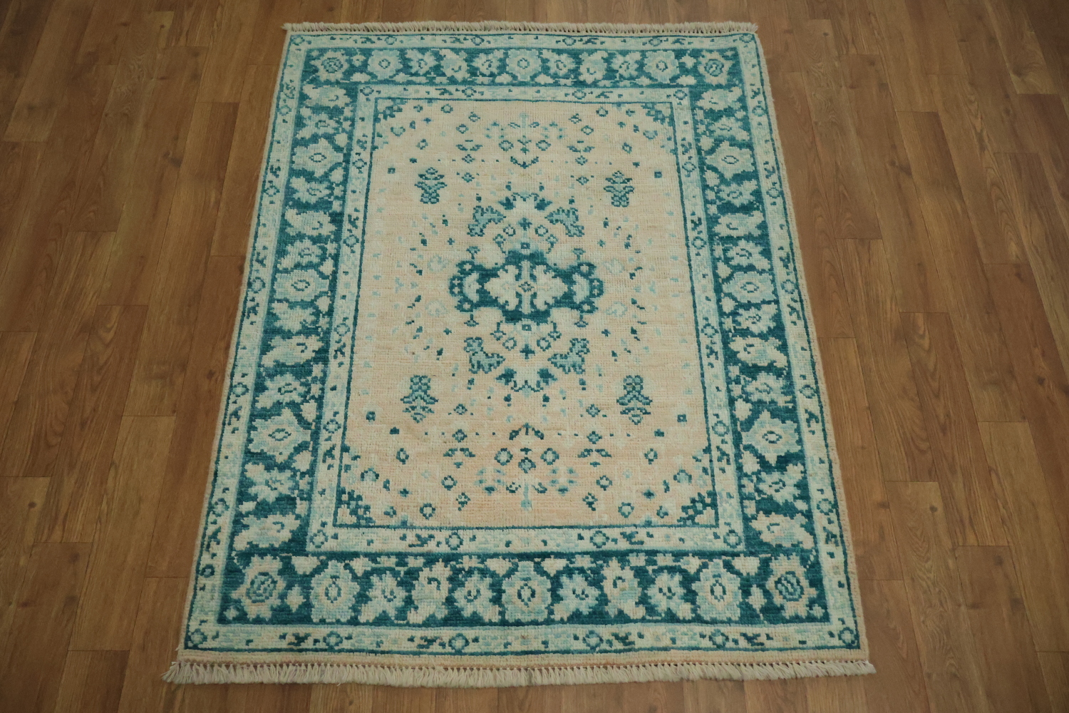 Vegetable Dye Oushak Turkish Foyer Rug 3x4