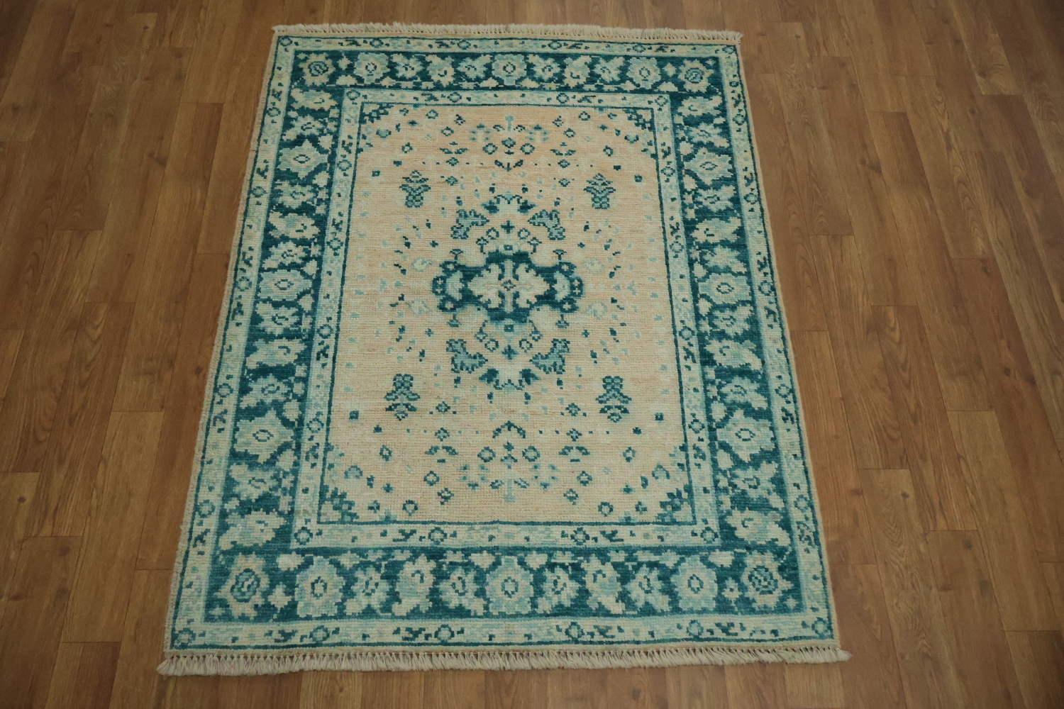 Vegetable Dye Oushak Turkish Foyer Rug 3x4