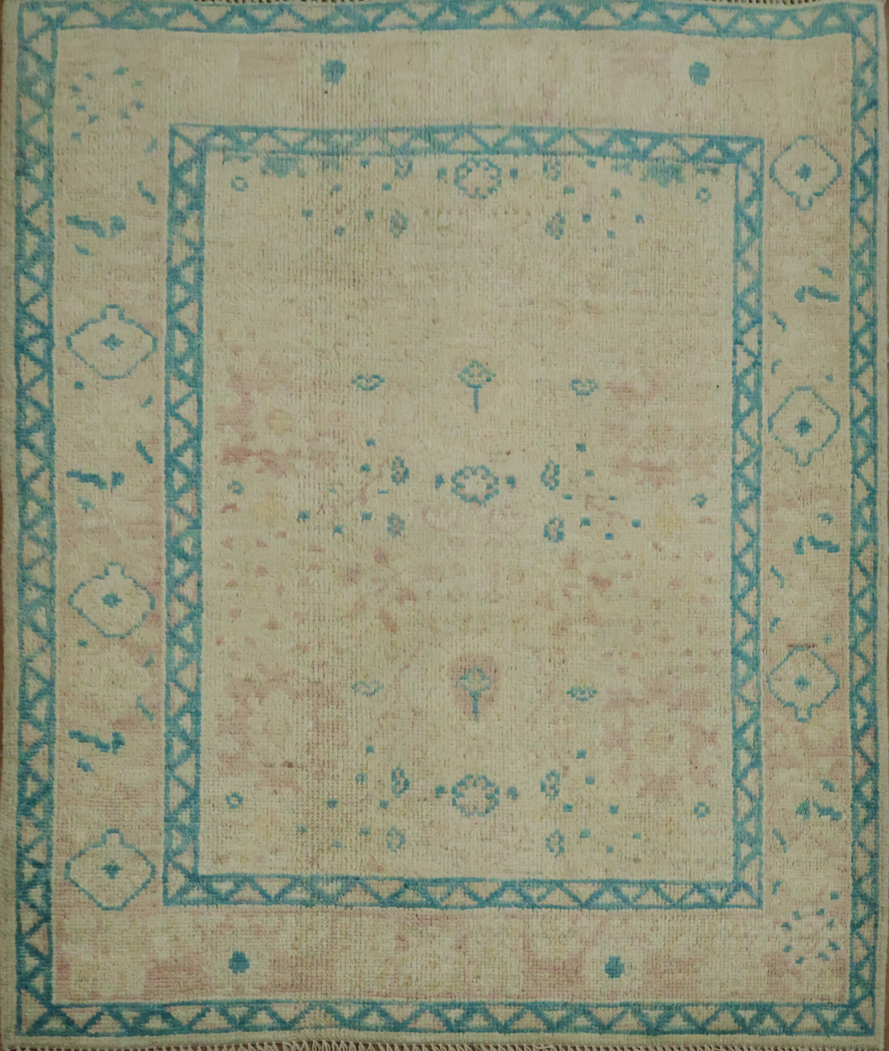 Vegetable Dye Oushak Turkish Accent Rug 3x4