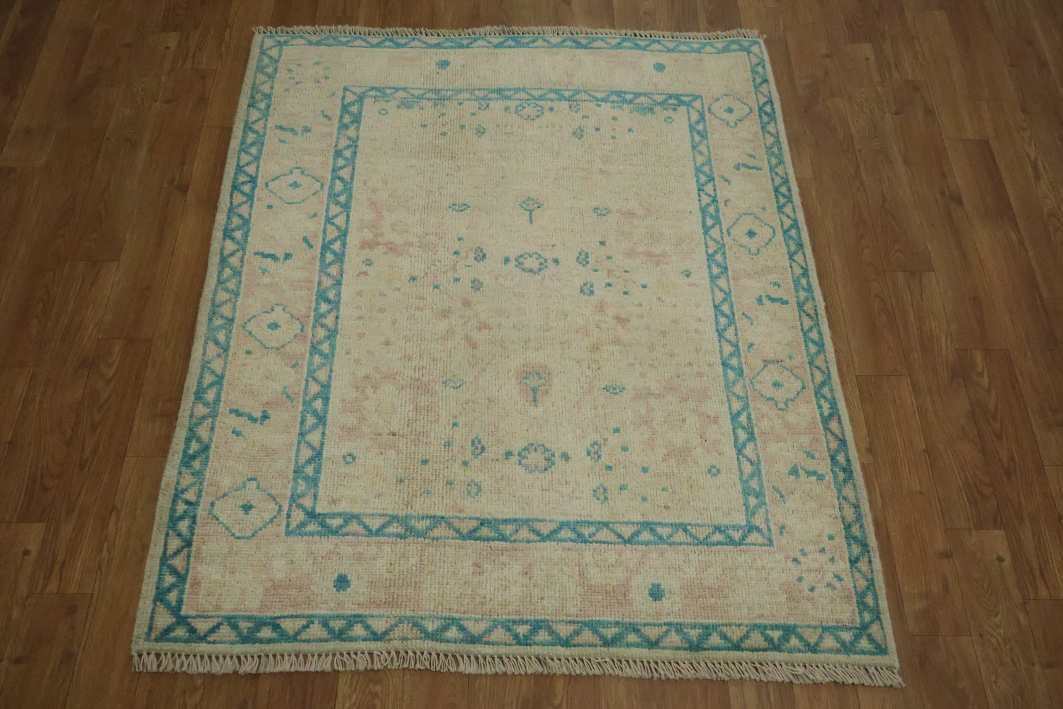 Vegetable Dye Oushak Turkish Accent Rug 3x4