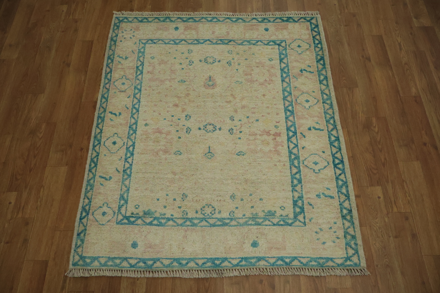 Vegetable Dye Oushak Turkish Accent Rug 3x4