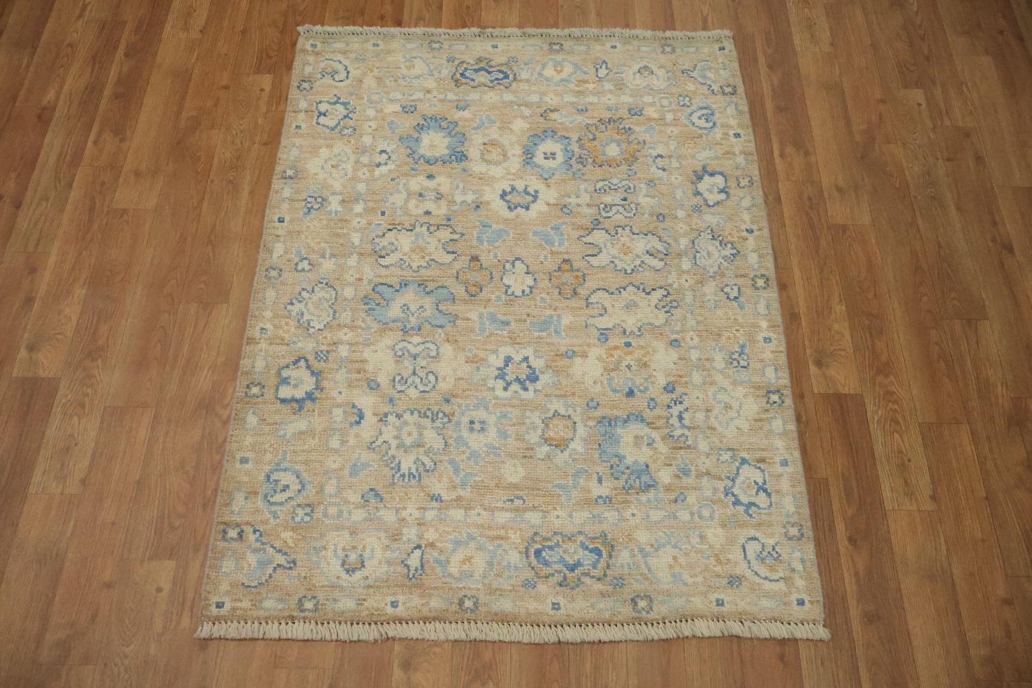 Vegetable Dye Oushak Turkish Foyer Rug 3x4